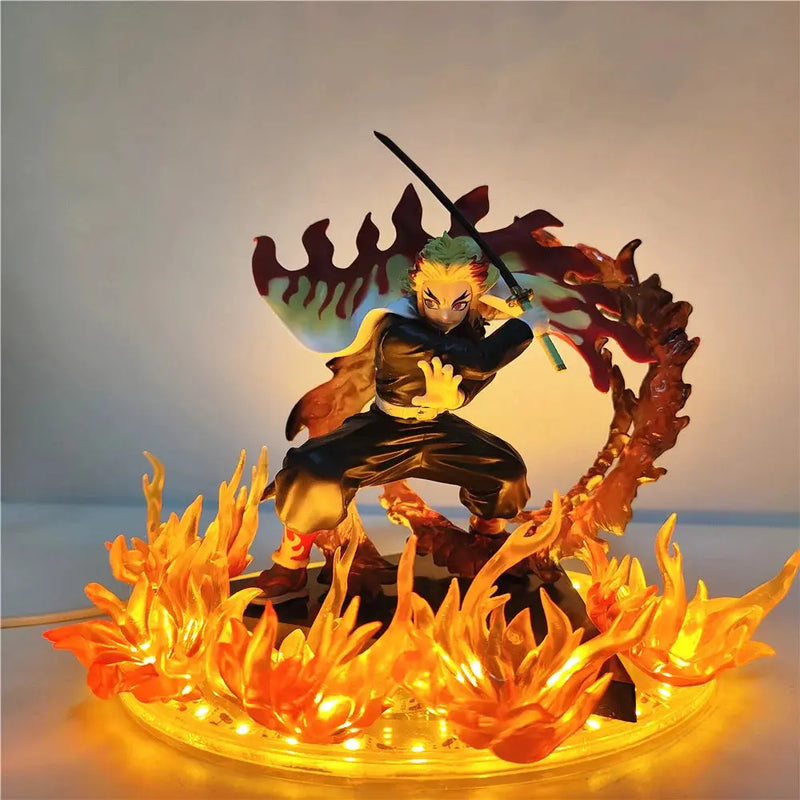 Figurine Demon Slayer - Kyojuro Rengoku Flamme LED Magasin Manga