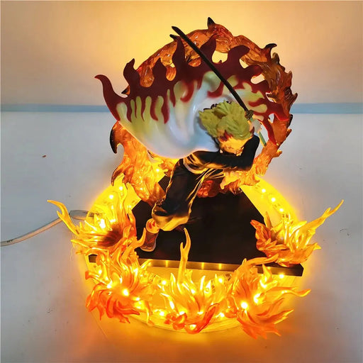Figurine Demon Slayer - Kyojuro Rengoku Flamme LED Magasin Manga