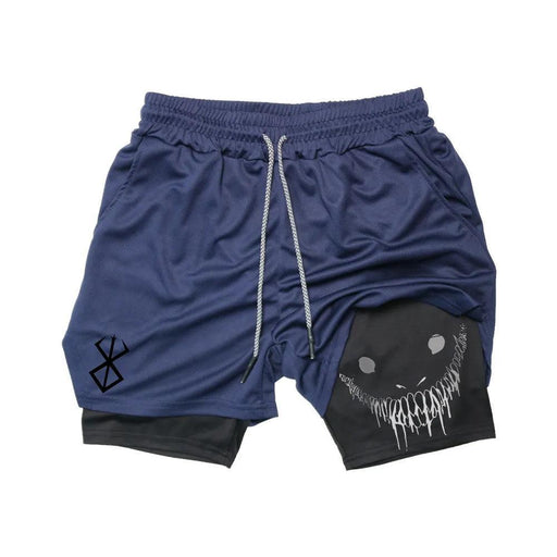 Short de Fitness de Compression - Berserk Bleu Marine - Magasin Manga